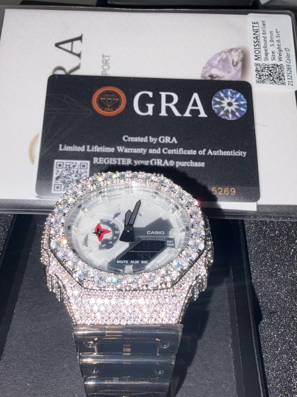 iced out  moissanite g shock watch